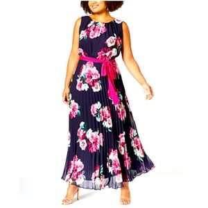 Jessica Howard Floral Maxi Dress. Navy & Pink Size 18